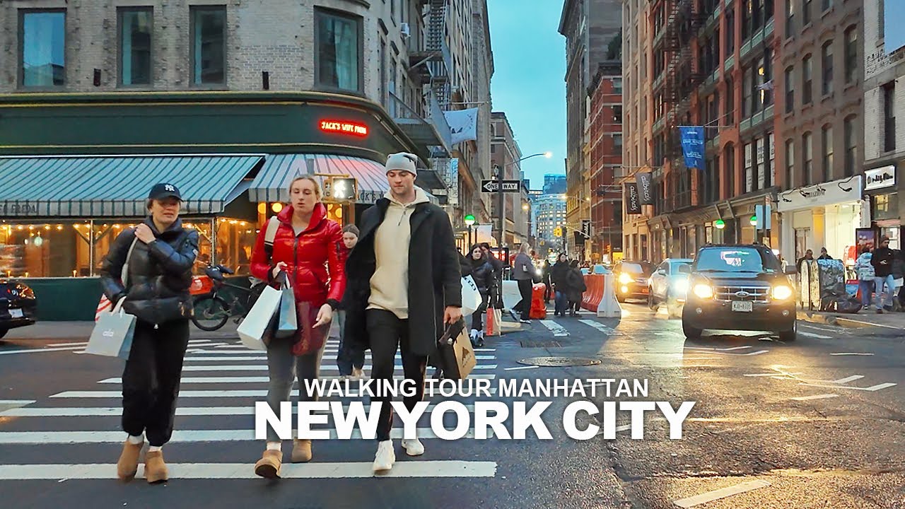 New York Manhattan Winter Walk, Broadway, 7th Avenue, 8th Avenue, 42nd Street, Bryant Park, 6th Ave