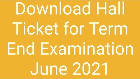 Download Hall Ticket for Term End Examination June, 2021 #Shorts