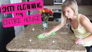 SPEED CLEAN MY ENTIRE HOUSE WITH ME! | Cleaning Motivation 2017 | VLOG STYLE