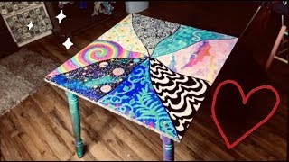 GIVING MY KITCHEN TABLE A TRIPPY MAKEOVER!