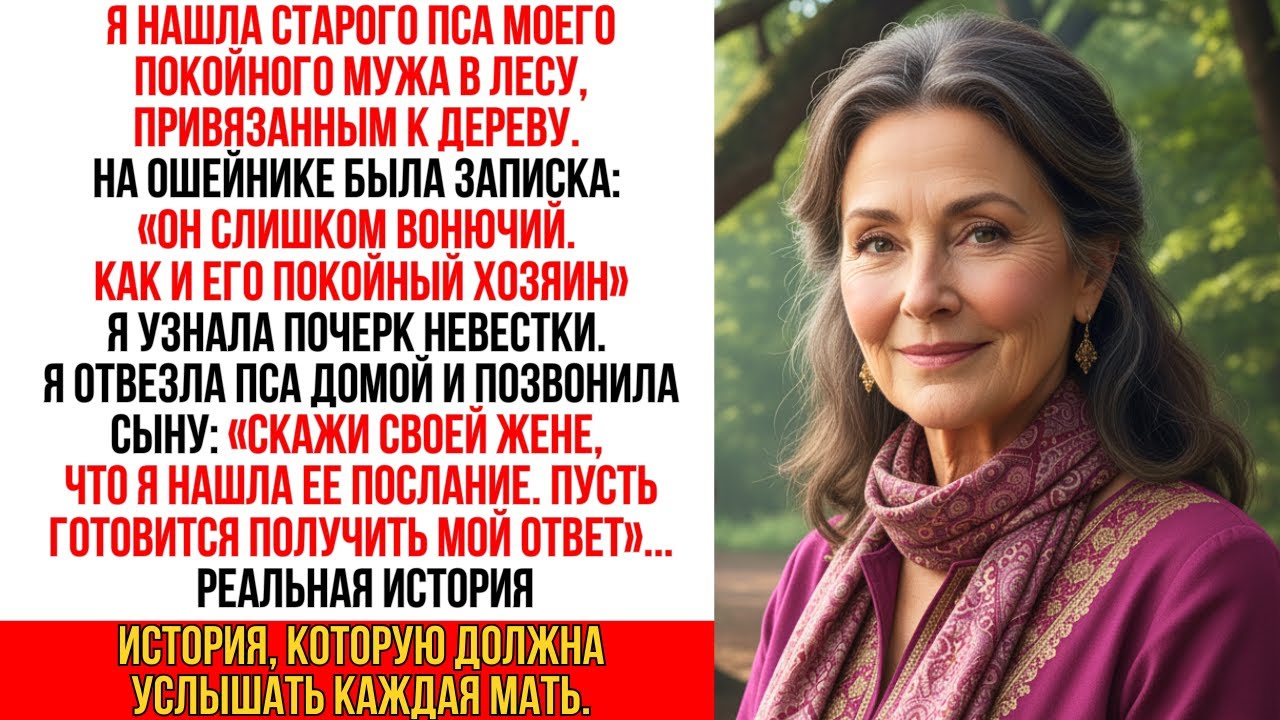 Я нашла пса мужа в лесу, умирающего. Жена моего сына оставила записку: «Следующая — ты…»