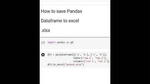 How to save pandas Dataframe to excel (.xlsx)? #python , #pythoncode , #pythonshorts ,#pandas #excel
