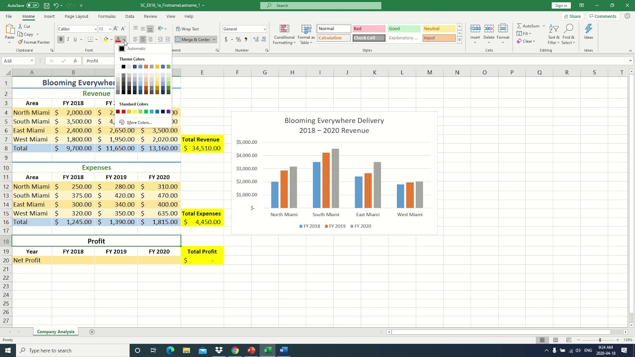 sam capstone project 1a excel