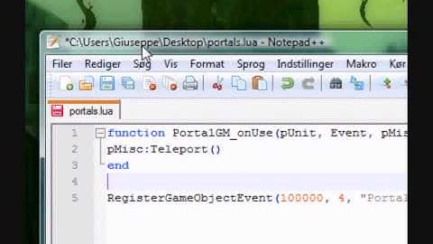 How to make Custom Portal For Wow Private Server With Lua Script ArcEmu