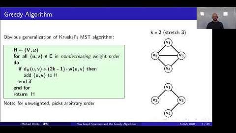 New Graph Spanners and the Greedy Algorithm (Michael Dinitz)