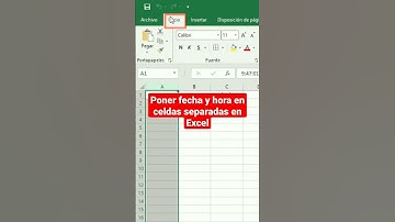 Cómo poner fecha y hora en celdas separadas en Excel. #shorts #Excel