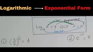 Writing Logarithmic Equations In Exponential Form