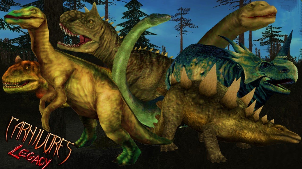 carnivores Legacy playthrough part 6 trachodon, styracosaurus and Polacanthus