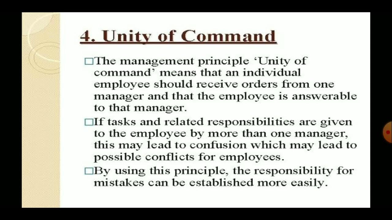 Unity of Command | General Principles of Management. - YouTube