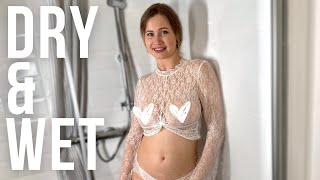 [4K] Transparent Lace Top Dry & Wet Try On Haul
