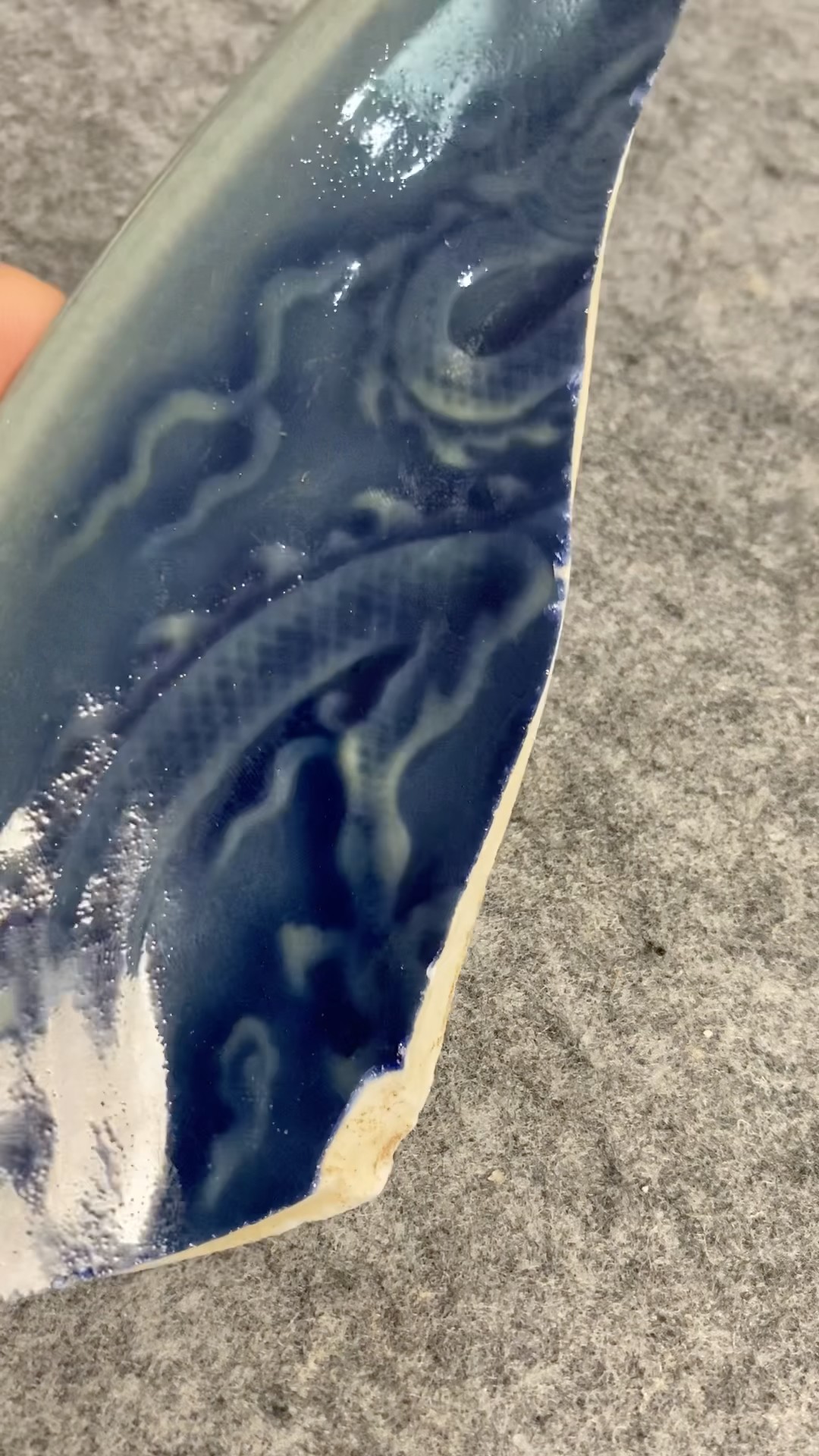 明早期蓝釉官窑龙纹盘残片#官窑#博物館#古董#ceramic #收藏#porcelain