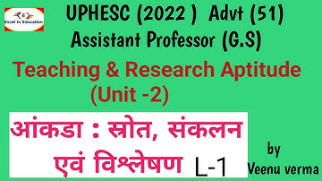 General Studies | Uphesc Assistant Professor 2022 | Teaching and Research Aptitude |