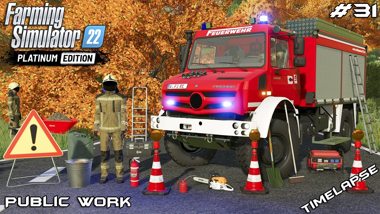 VOLUNTEERING in FIRE BRIGADE with MERCEDES UNIMOG | Public Work | Farming Simulator 22 | Episode 31