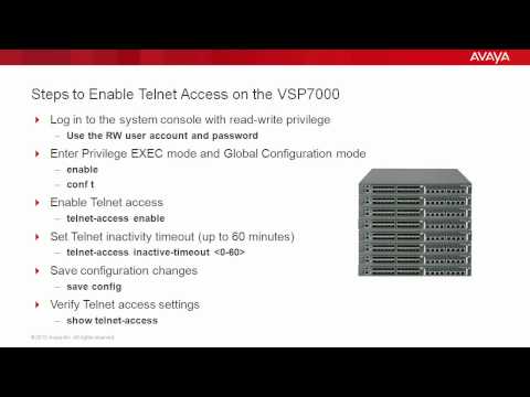 How to Enable Telnet Access on the Avaya VSP7000