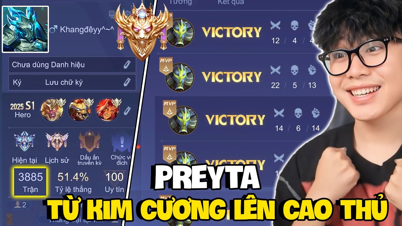 VUX THỬ THÁCH 24H LEO ACC FAN HƠN 3800 TRẬN VỚI PREYTA TỪ KIM CƯƠNG LÊN CAO THỦ