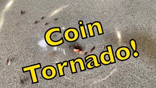 Coin Tornado! Spinning 100 Pennies Into A Vortex Bank! #youtubeshorts