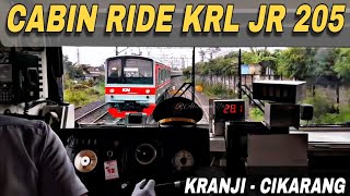 KABIN RIDE KRL Commuterline JR 205 relasi Kranji - Cikarang station | TRAIN CAB RIDE INDONESIA