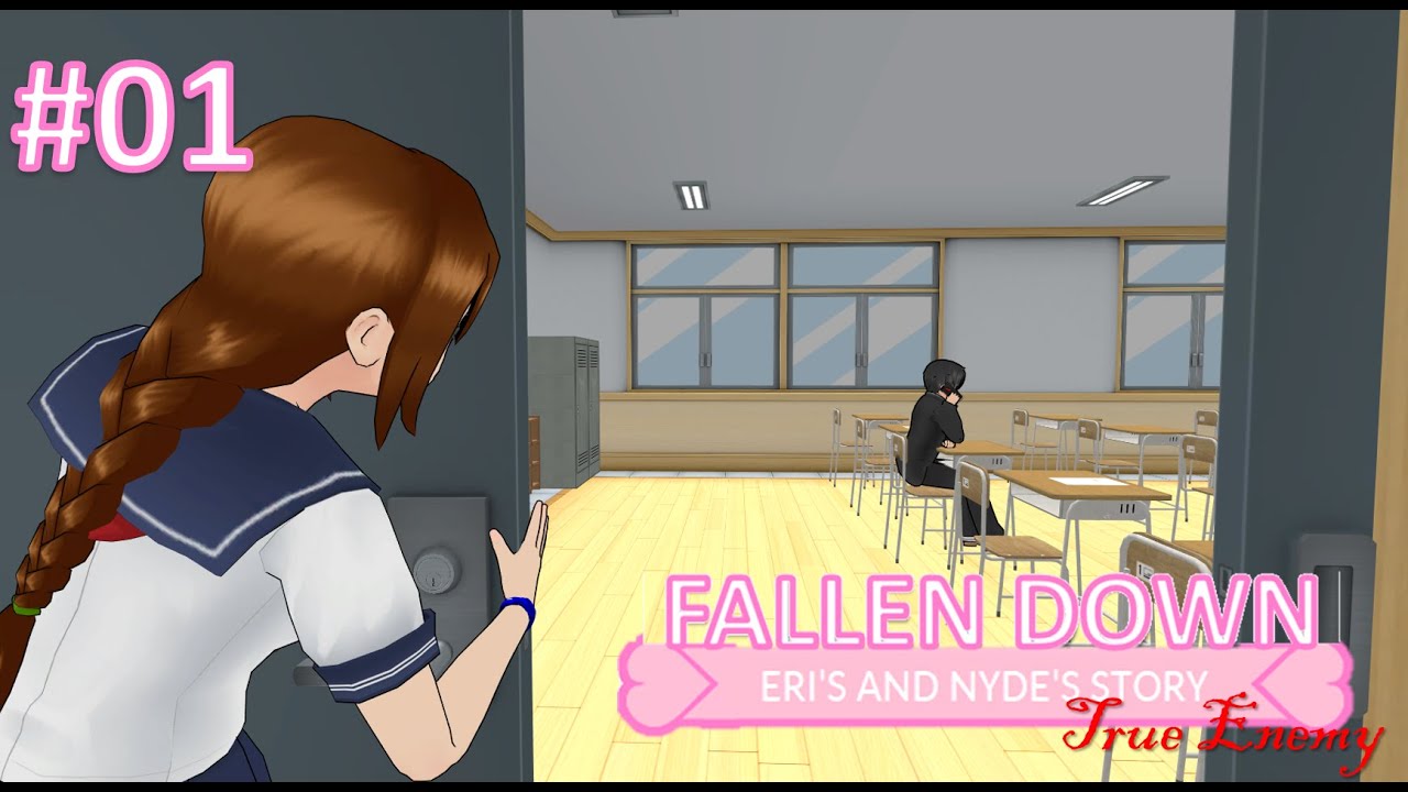 RENCONTRE - Fallen Down DLC True Enemy (mon visual novel Yandere Simulator!) - Game Movie #01