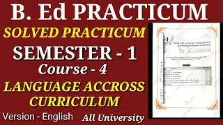 B.Ed. Sem-1 Solved Practicum Course 5 || Understanding Disciplines and Subjects || English Version