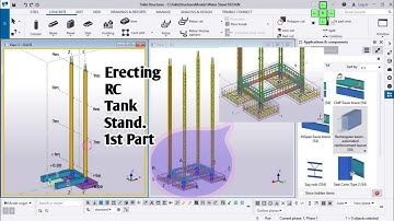 Erecting Reinforce Concrete Water Tank Stand and Adding Rebars in Tekla Structure