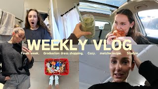 college week in my life vlog!!🌷 finals week, grad dress shopping, matcha recipe @ UC Santa Cruz