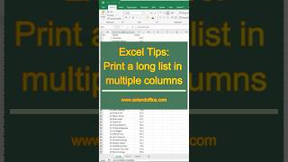 Excel tips: print a long list in multiple columns #excel #exceltips