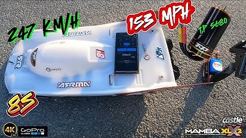 Arrma limitless GT Tp5680 first speedrun test            247 km/h == 153 mph