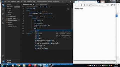 Build a dynamic table using Javascript in HTML
