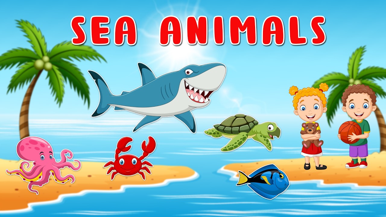 Learn Ocean Animals for Kids | Sea Creatures & Underwater Vocabulary ...