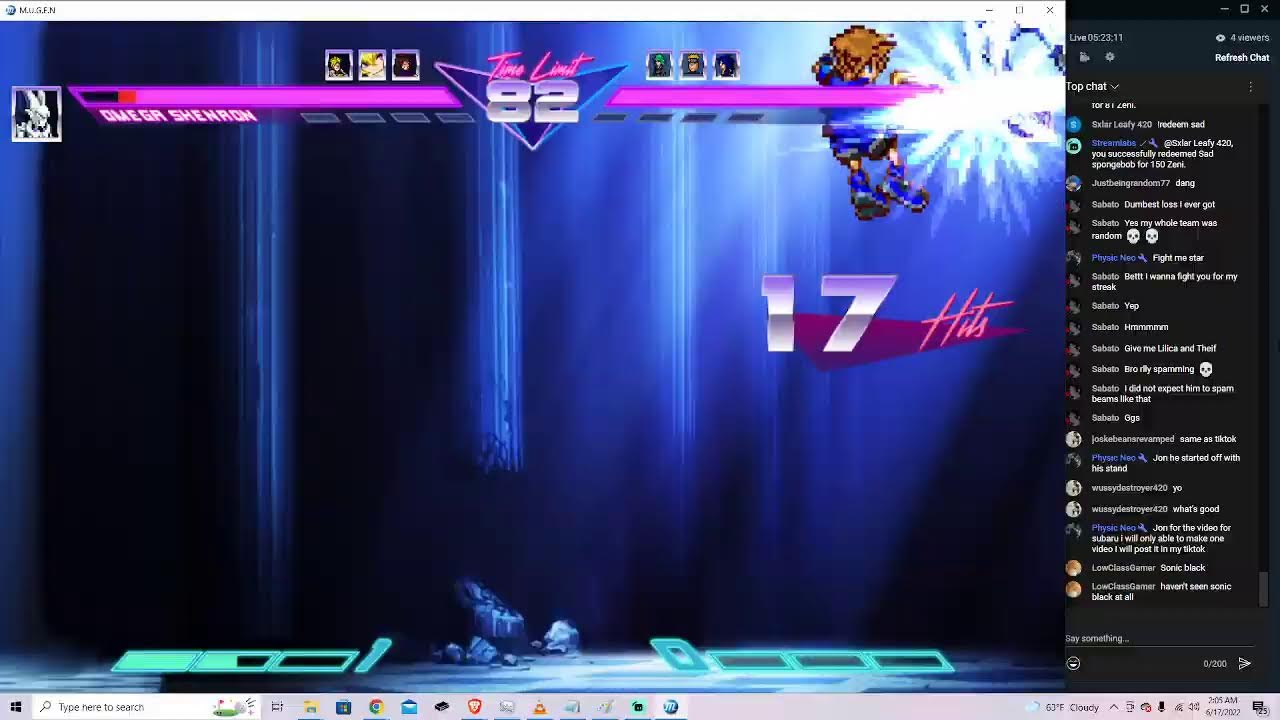 MUGEN tournaments with Chat  (tiktok/youtube stream)