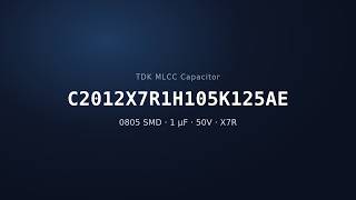 TDK C2012X7R1H105K125AE 1µF 50V X7R MLCC Capacitor | 0805 SMD