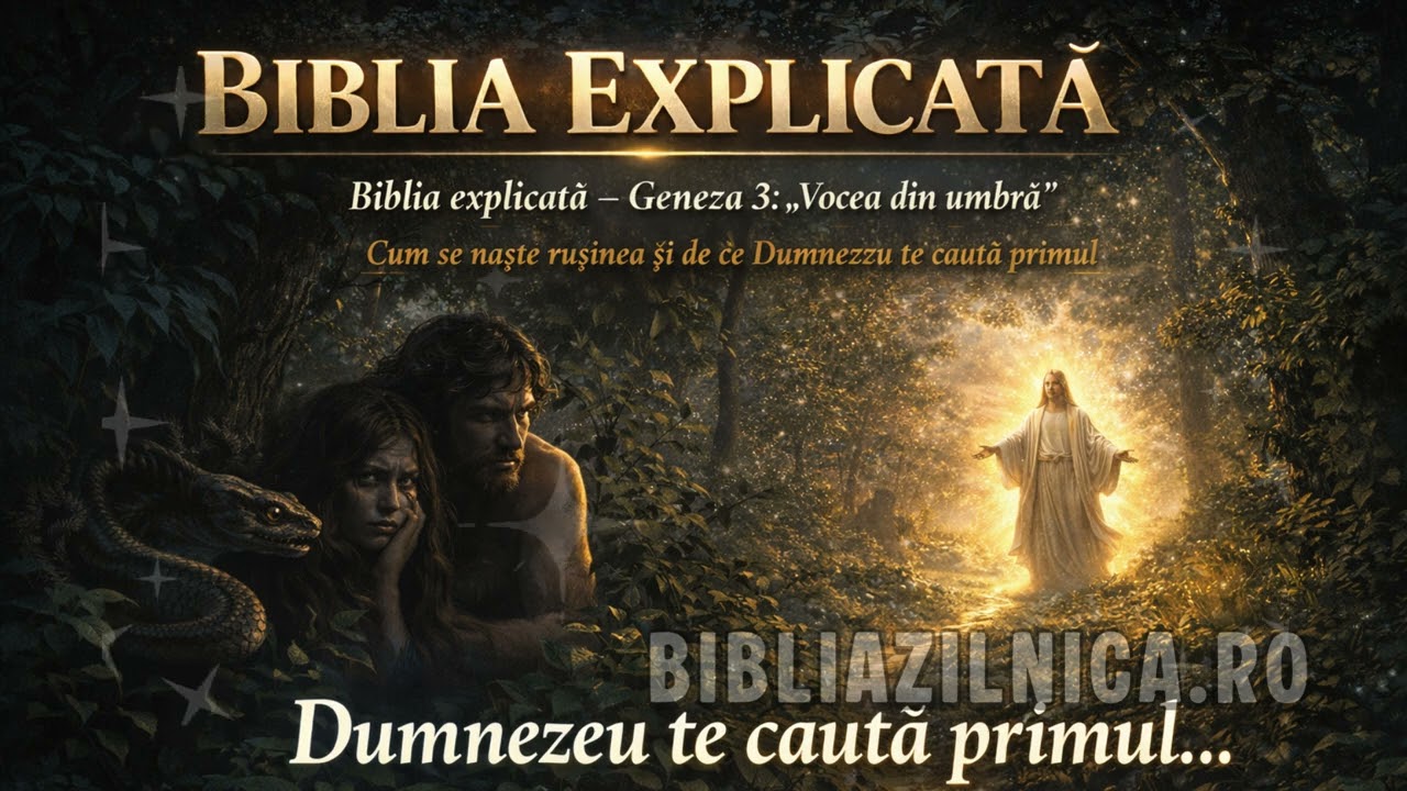 Biblia explicată – Geneza 3 „Vocea din umbră” Cum se naște rușinea și de ce Dumnezeu te caută primul