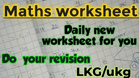 LKG maths worksheet||Daily revision|| ukg maths worksheet|| @sckidsclasses