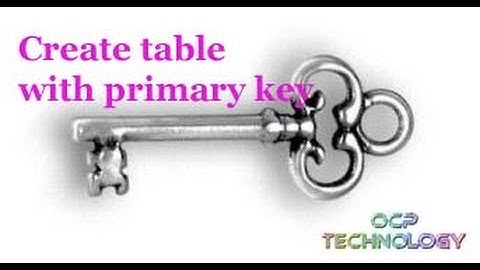 Create Table with Primary Key in SQL in Hindi.