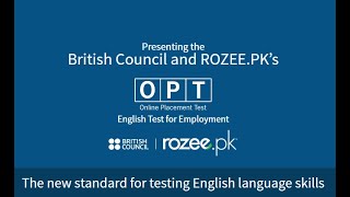 OPT - Online Placement Test by The British Council and Rozee.pk