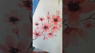 Cherry blossoms #beginnermethod #watercolorpainting #floraart #sakura