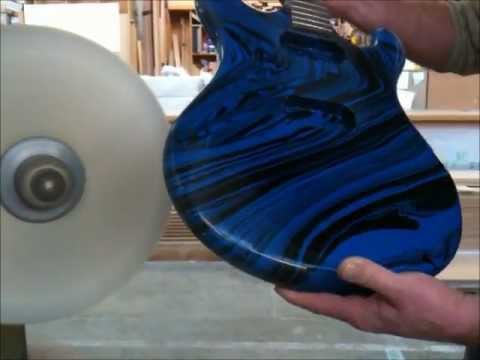 black and blue guitar