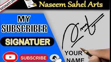 how to learn signature #write your name signature very stylish by Naseem Sahel#draw signature#