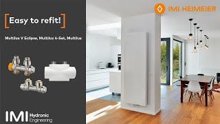 Exchange flow & return on Multilux V two-point connection valve for bathroom radiators