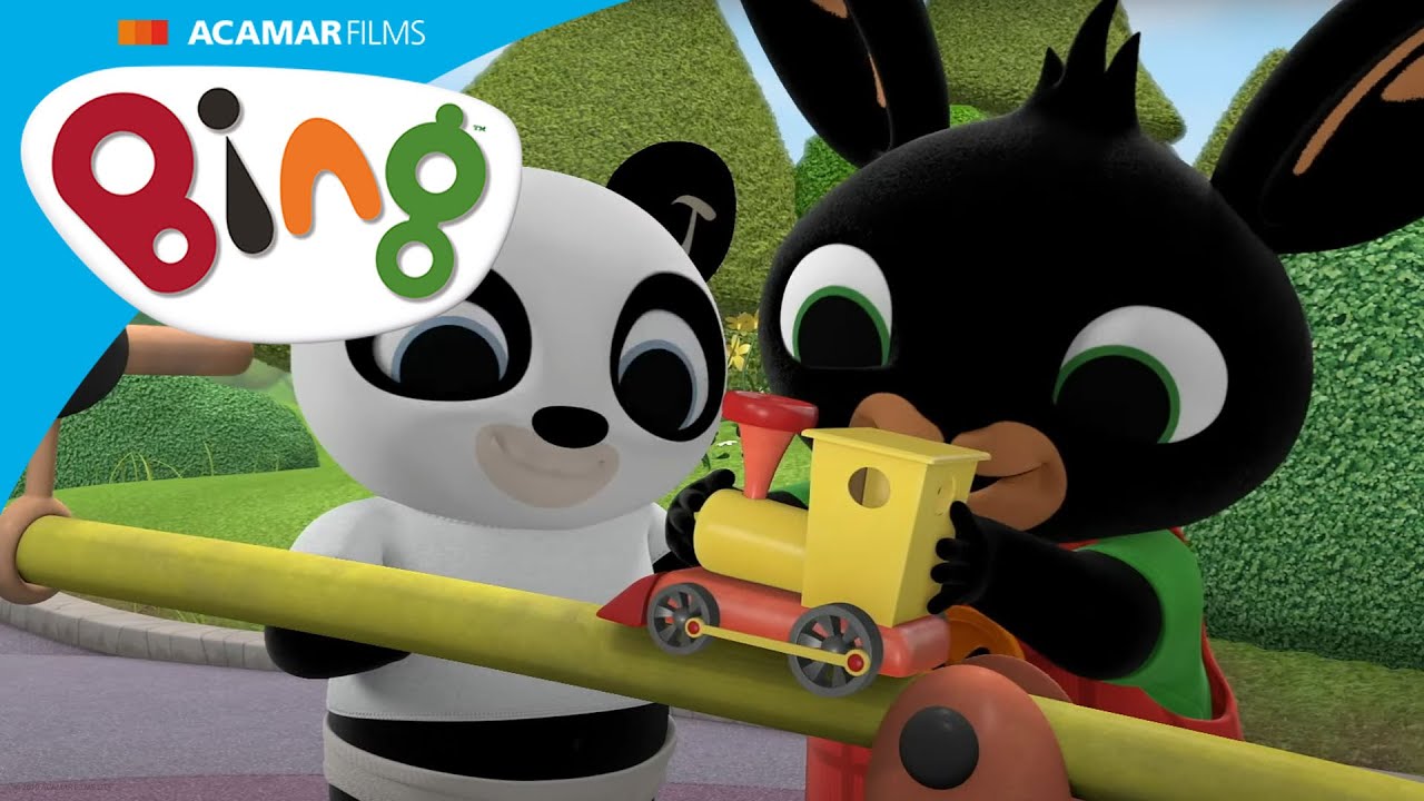 Bing e Pando stanno giocando al parcogiochi col trenino! | Bing Italiano