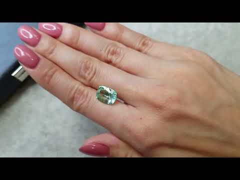 Cushion cut Paraiba tourmaline 4.23 ct Video  № 1