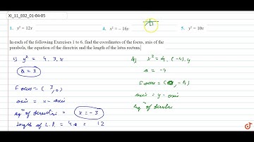 Find the coordinates of the focus, axis of the parabola, the equation of the directrix and the l...