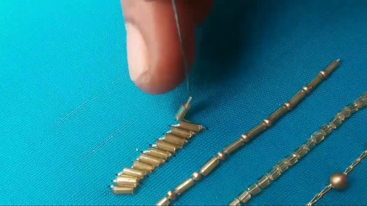 Aari basics for beginners/Tutorial 5/Different types of bead stitch