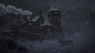 Sleep Deeply with Spooky Blizzard Sounds in a Dark, Haunted Castle During a Fierce Winter Snowstorm