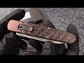 AGA Campolin Baron Elite LTD Damascus Blade, Copper, Carbon Fiber Scales