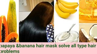 Banana & Papaya Hair Mask For Smooth, Silky, Long Hair Hair Fall Soln At Home