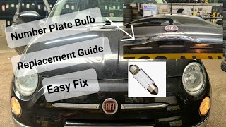 how to replace Registration plate bulb on Fiat 500 4K #replacementguide