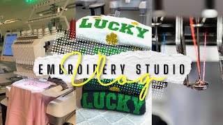 Embroidery Studio Vlog| Studio Tour~ Glitter Embroidery How to, PR680 Color Assignment, Supply Favs