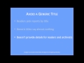Understanding Effective Report Titles
