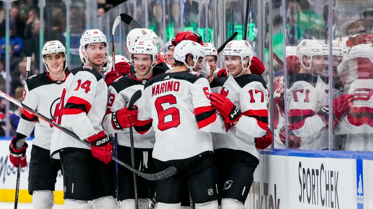 Toronto Maple Leafs' Rasmus Sandin during the third period of the NHL  hockey game against the New Jersey Devils in Newark, N.J., Tuesday, Feb. 1,  2022. The Maple Leafs defeated the Devils